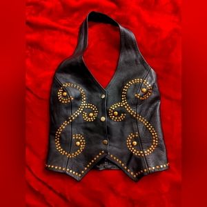 Ladies genuine leather halter top